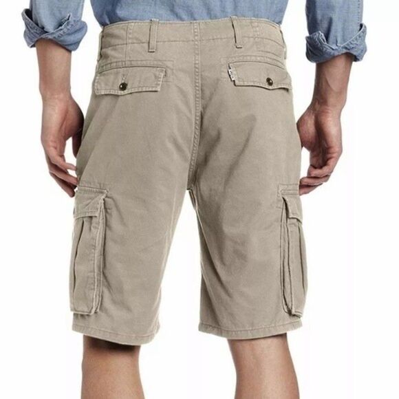 Levi’s Khaki Cargo Shorts Size 30 Thick Y2K - Picture 3 of 8